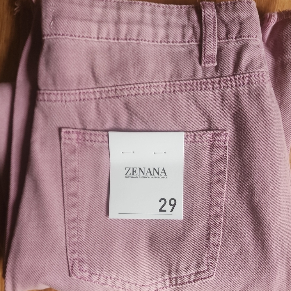 Zenana Outfitters Pink Denim Jeans with Soft Washed Finish